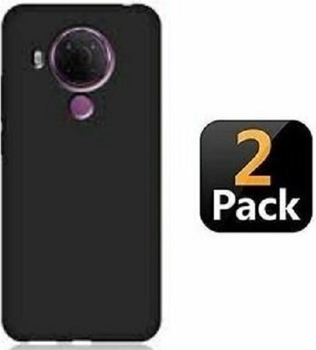 Nokia 5.4 Hoesje Siliconen TPU Zwart 2x