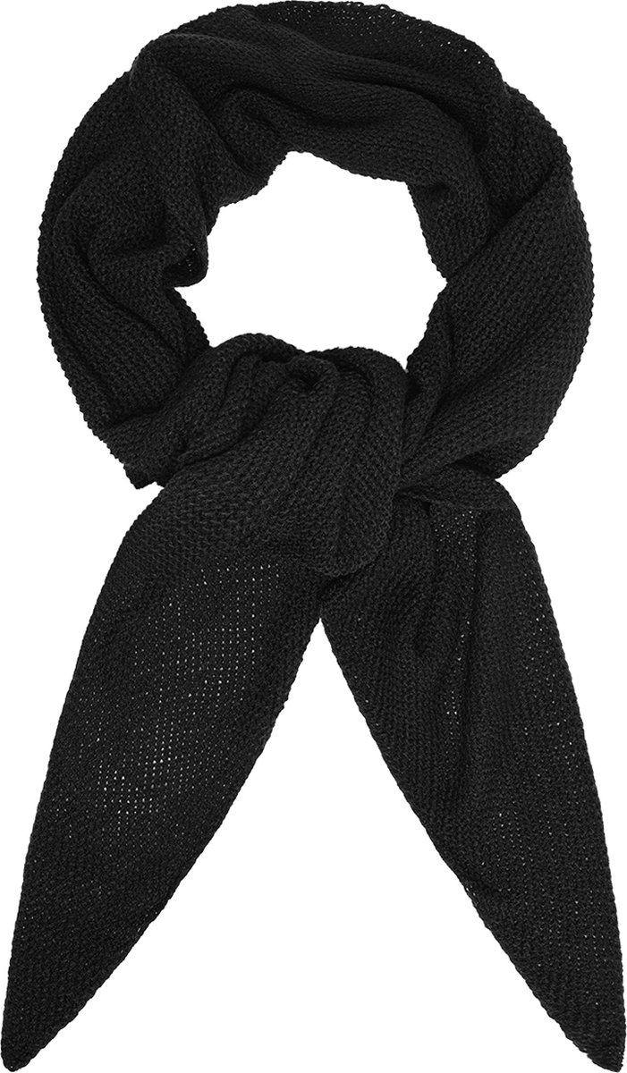 Sjaal Wrap Around - Zwart - Gebreide driehoekssjaal - 180 x 75 cm