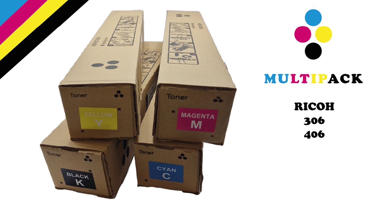 Multipack Toner Ricoh MP C306 / 307 / 406 BK / C / M / Y – Compatible