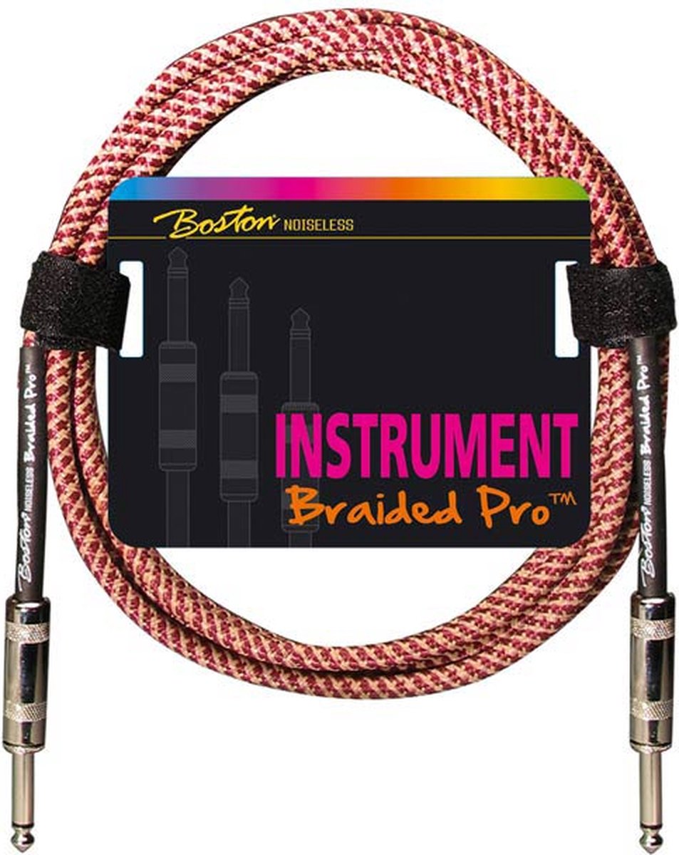 Gitaarkabel - Boston GC-264-X - Braided Pro - Recht - Vintage zalm - 6 meter