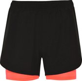 Zwart / Oranje dames korte sportbroek en elastische band model Lanus maat M