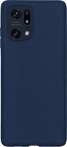 Hoesje Geschikt voor OPPO Find X5 Hoesje Siliconen Cover Case - Hoes Geschikt voor OPPO X5 Hoes Back Case - Donkerblauw