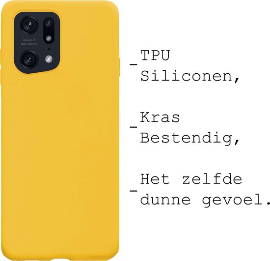 OPPO Find X5 Pro Case Siliconen Back Cover Case - OPPO Find X5 Pro Case Silicone Case Cover - Jaune - 2 Pièces