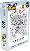 Puzzel Stadskaart - Groningen - Grijs - Wit - Legpuzzel - Puzzel 500 stukjes - Plattegrond