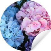Behangcirkel - Hortensia - Bloemen - Plant - Natuur - Rond behang - Zelfklevend behang - Behangsticker - ⌀ 30 cm - Rond behang - Behangcirkel bloemen