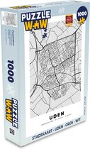 Puzzel Stadskaart - Uden - Grijs - Wit - Legpuzzel - Puzzel 1000 stukjes volwassenen - Plattegrond