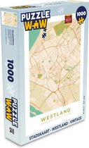 Puzzel Stadskaart - Westland - Vintage - Legpuzzel - Puzzel 1000 stukjes volwassenen - Plattegrond