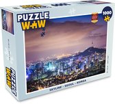 Puzzel Skyline - Seoul - Korea - Legpuzzel - Puzzel 1000 stukjes volwassenen