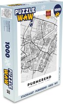 Puzzel Stadskaart - Purmerend - Grijs - Wit - Legpuzzel - Puzzel 1000 stukjes volwassenen - Plattegrond