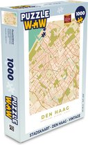 Puzzel Stadskaart - Den Haag - Vintage - Legpuzzel - Puzzel 1000 stukjes volwassenen - Plattegrond
