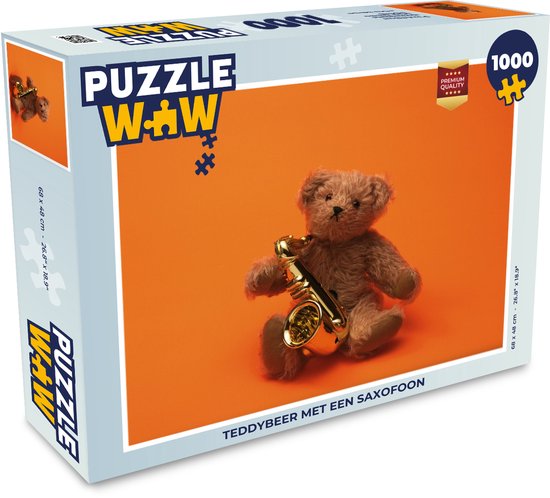 Puzzel Teddybeer met een saxofoon - Legpuzzel - Puzzel 1000 stukjes volwassenen