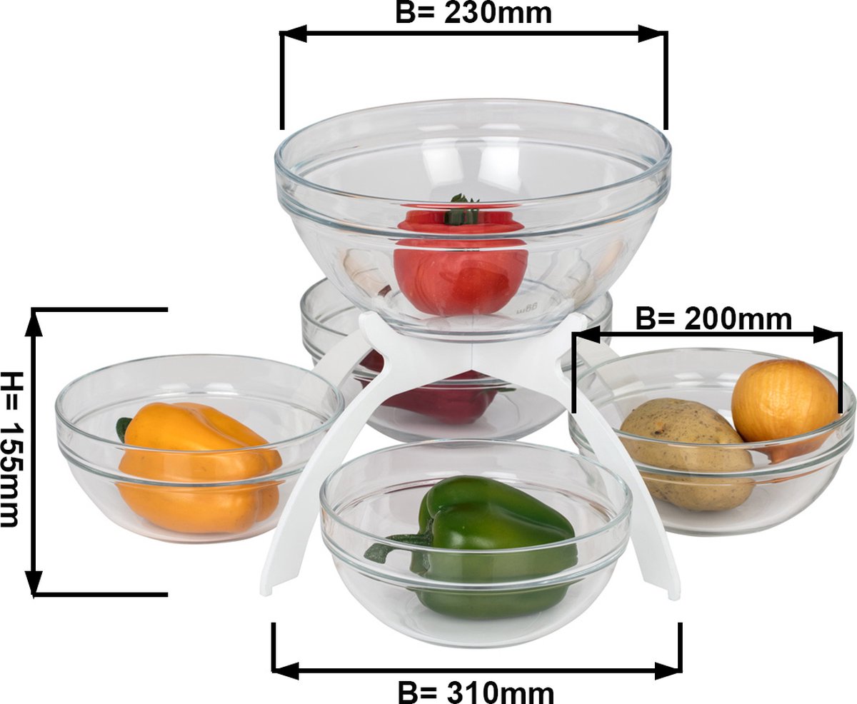 Jam etagere / Buffet standaard - met 5 bakjes | GGM Gastro