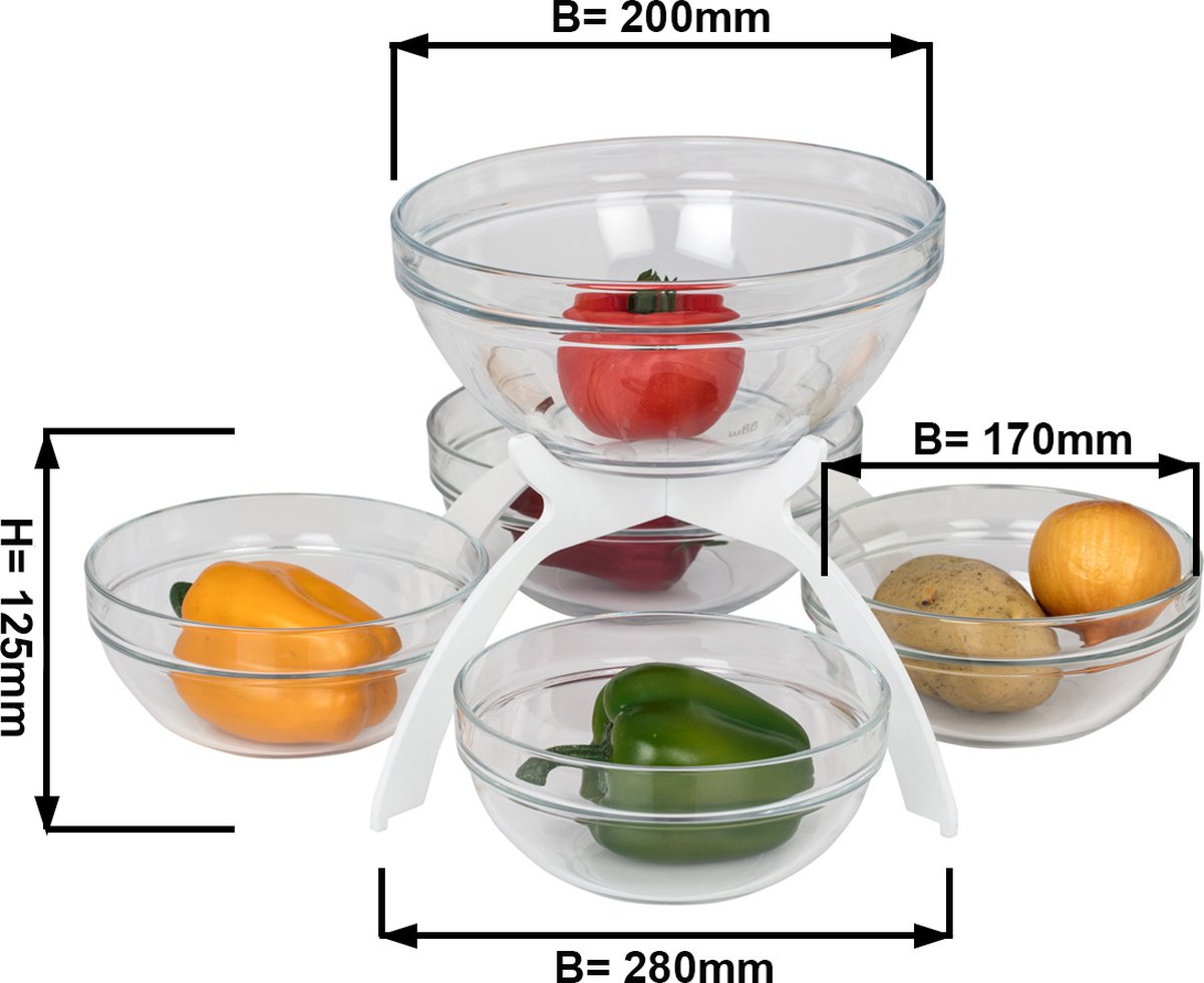 Jam etagere / Buffet standaard - met 5 bakjes | GGM Gastro