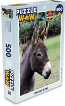 Puzzel bruine ezel - Legpuzzel - Puzzel 500 stukjes