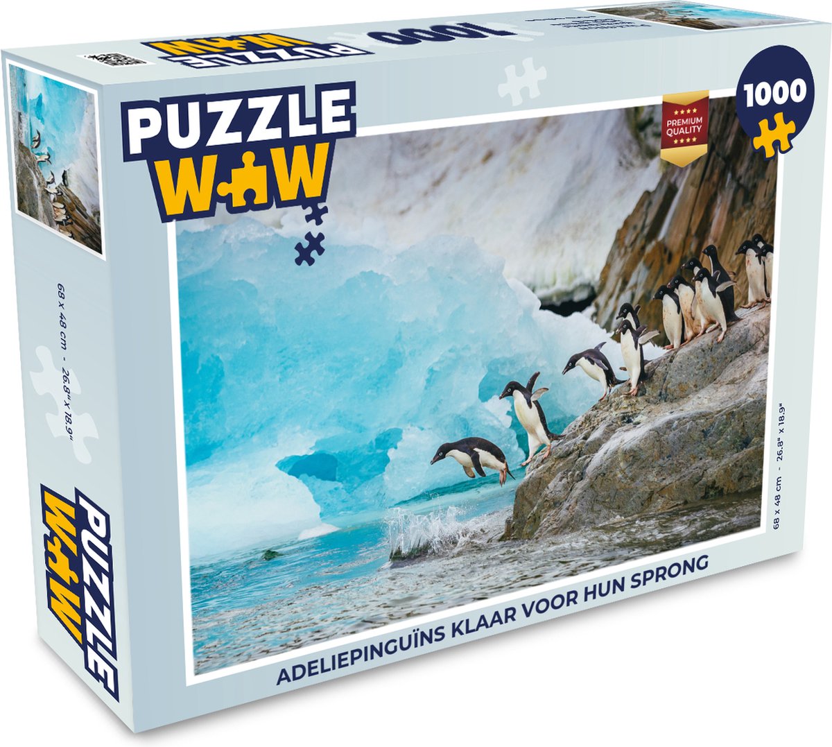 Puzzel Adeliepinguïns klaar voor hun sprong - Legpuzzel - Puzzel 1000 stukjes volwassenen