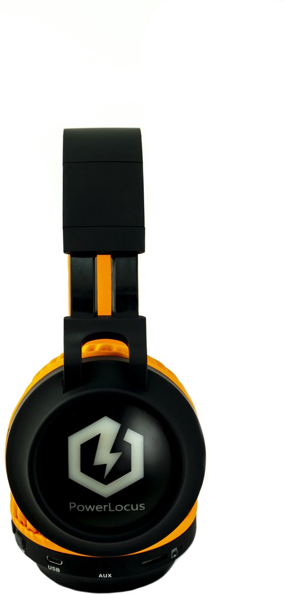 PowerLocus Buddy Draadloze On-Ear Koptelefoon voor Kinderen, LED lampjes, 85db Limiet, met Microfoon, Micro SD poort - Upgrade Zwart/Oranje – foto 7