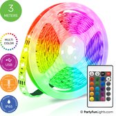 PartyFunLights - LED Strip - Multi-Color RGB - Werkt op USB - 3 Meter