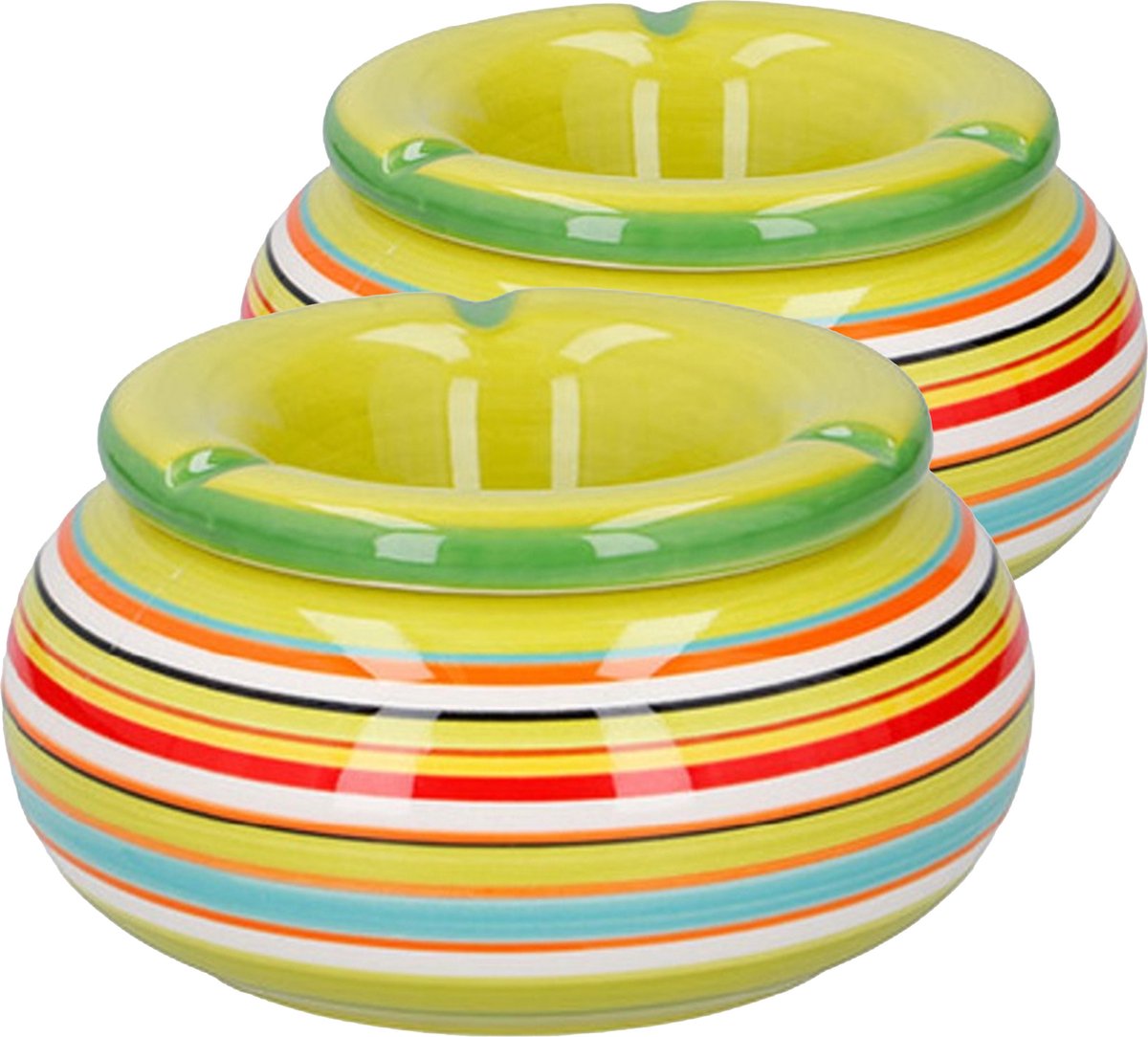 Goedkoopste G.Wurm - Storm asbak - 2st - keramiek - groen/multi-kleur - 13 x 7 cm