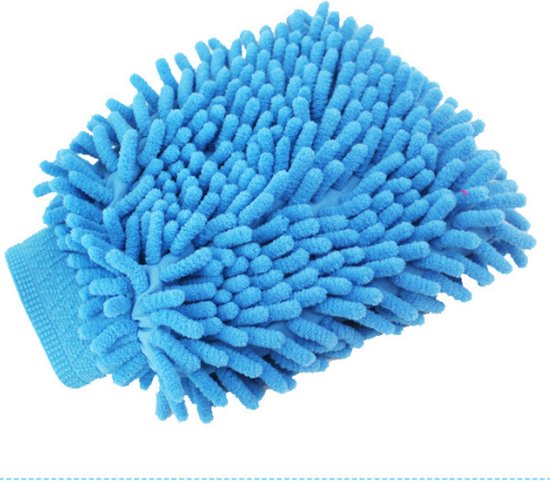 Autowashandschoen - Microvezel Autowashandschoen - Autospons - Washandschoen - Dubbelzijdig - Blauw