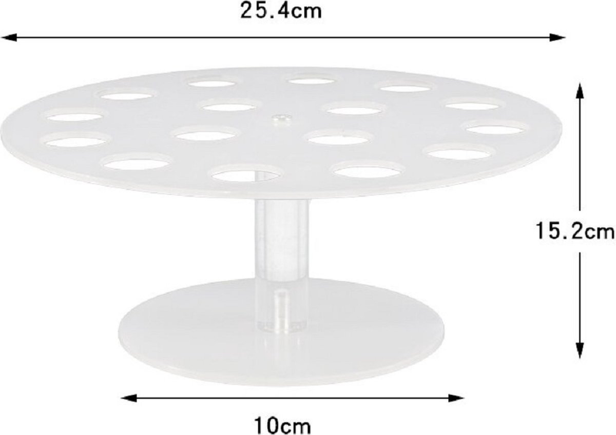 WiseGoods Premium Ijshoorntjes Houder - Ijsjes Standaard - Verjaardag / Bruiloft - Ijscokar Accessoires - Ijs Cones 16 Gaten