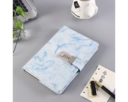 WiseGoods Luxe Dagboek Met Slot - Leder Notitieboek - Cadeau - Journal Notebook - Diary - Geschenk - Schrift - A5 Papier - Blauw