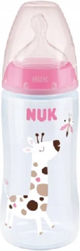 Babyflesje - NUK First Choice+, Flow Control , roze 360 ml, 6-18 m, XL 6-18 maanden