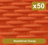 Alora Statafelrok oranje 80 cm per 50 - Alora tafelrok voor statafel - Statafelhoes - Bruiloft - Cocktailparty - Stretch Rok - Set van 50