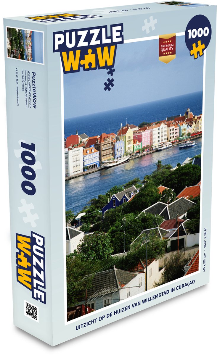 Puzzel Uitzicht op de huizen van Willemstad in Curaçao - Legpuzzel - Puzzel  1000... | bol.com
