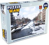 Puzzel De Brouwersgracht in Amsterdam in de winter - Legpuzzel - Puzzel 500 stukjes
