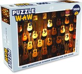 Puzzel Veel akoestische gitaren hangen aan een muur - Legpuzzel - Puzzel 1000 stukjes volwassenen
