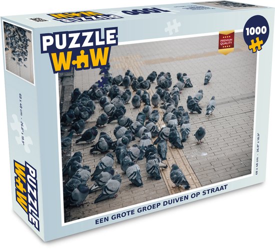 Puzzel Een grote groep duiven op straat – Legpuzzel – Puzzel 1000 stukjes volwassenen – Sinterklaas cadeautjes – Sinterklaas voor grote kinderen