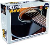 Puzzel Mooie zwart met bruine akoestische gitaar - Legpuzzel - Puzzel 1000 stukjes volwassenen