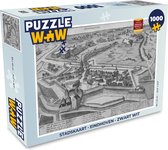 Puzzel Stadskaart - Eindhoven - Zwart Wit - Legpuzzel - Puzzel 1000 stukjes volwassenen - Plattegrond