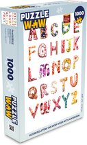 Puzzel Kleurrijke letters van snoep op een witte achtergrond - Legpuzzel - Puzzel 1000 stukjes volwassenen