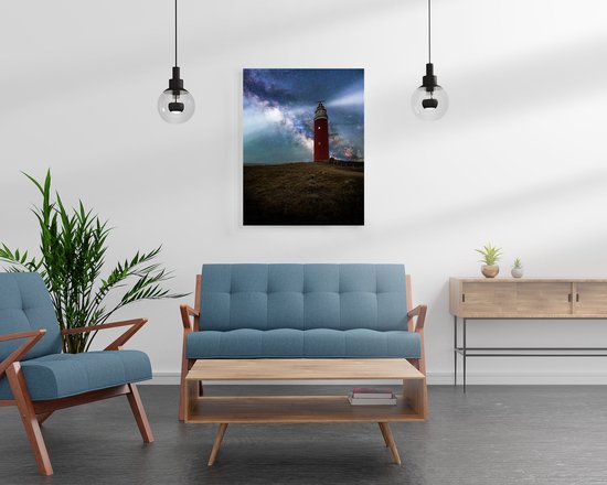 Vuurtoren van Texel met melkweg- print - Plexiglas - 80x60 cm - Wanddecoratie - fotowand - foto op muur - Joel Gugler Photography