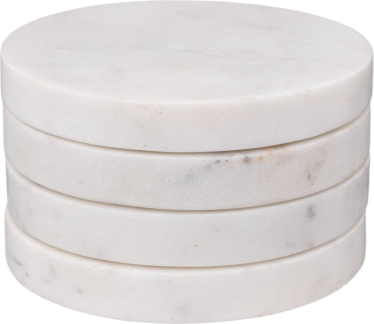 Secret de Gourmet Onderzetters glazen - 4x - Marmer - Wit
