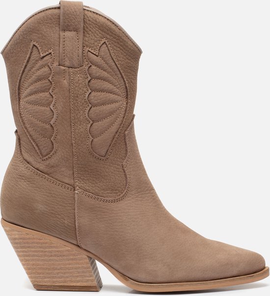 Shoecolate Western cowboylaarzen taupe Nubuck - Dames - Maat 37 | bol.com