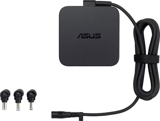 Foto: Asus u65w 01 universal mini mulit tips adaptor netvoeding inverter binnen buiten 65 w zwart