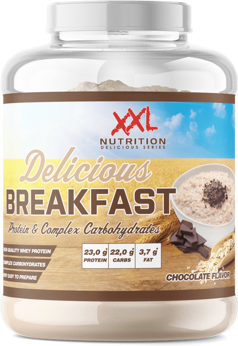 Goedkoopste XXL Nutrition - Delicious Breakfast - 20 Gram Eiwit - Eiwitrijk Ontbijt of Snack - Whey Protein Melkeiwit - Complexe Koolhydraten - Diverse Smaken - Chocolade - 2500 Gram (50 doseringen