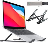 LURK® Laptop Standaard - Aluminium Laptop Verhoger - Verstelbaar en Opvouwbaar - Ergonomisch - 6 Instelhoeken