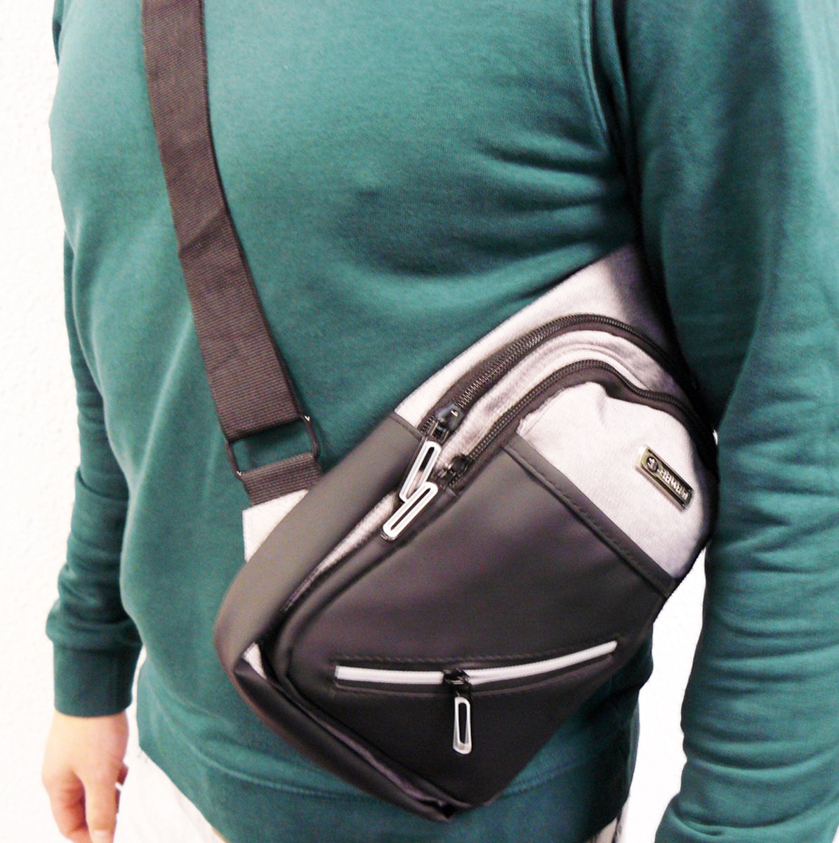 Doodadeals® Sport Sling bag Heren - Borsttas Heren - Crossbody Tas Heren - Crossbody Bag Heren - Lichtgrijs