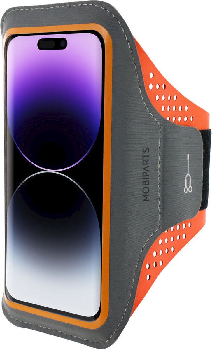 Mobiparts Comfort Fit Armband Universeel Sporthoesje Telefoons - Sport Hardloop Telefoonhouder Oranje