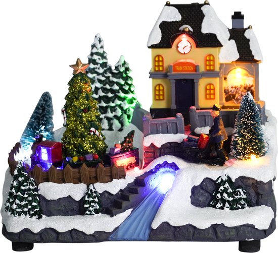 Maison de Noël Kristmar avec rivière en fibre optique Maison de Noël