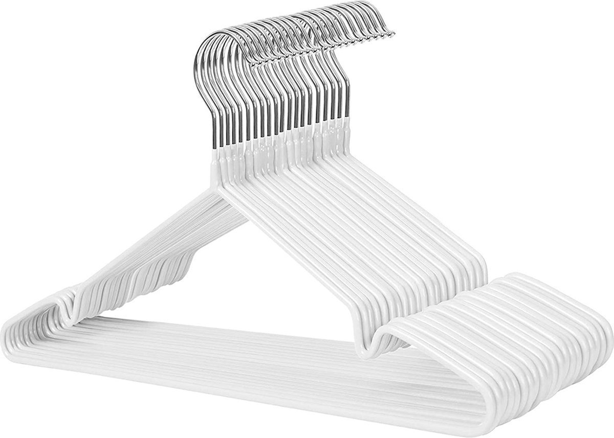 Hoppa! Kleerhangers, 20 st, Metaal, Wit