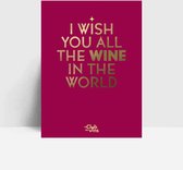 Ansichtkaarten wijnliefhebber - I wish you all the wine in the world (10 stuks)