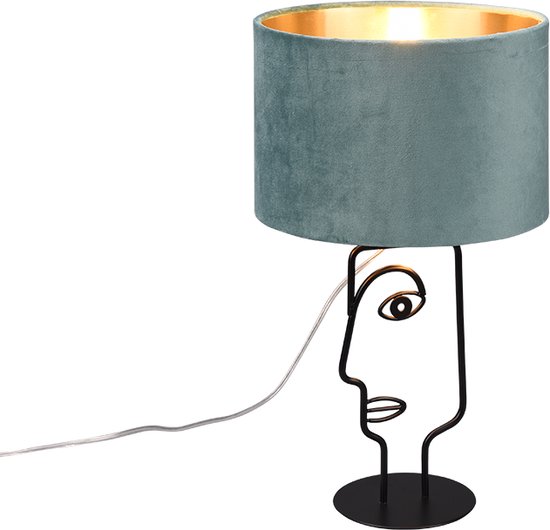 Lampe De Table Sophia Reality – Design Élégant Vert Et Or, 1xE14, Lumière Chaleureuse Et Moderne