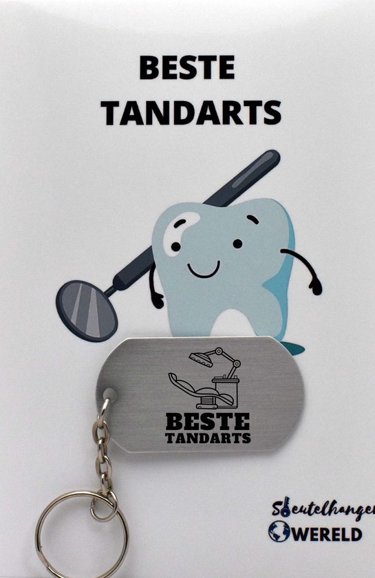 porte-clés dentiste avec carte - cadeau dentiste - dentiste - Joli cadeau à offrir à votre ami - 2,9 x 5,4 cm