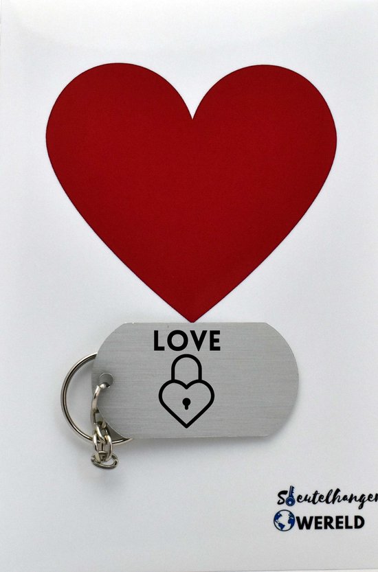 Romantiek sleutelhanger inclusief kaart - romantiek cadeau - romantisch - Leuk kado voor je romantisch persoon om te geven - 2.9 x 5.4CM