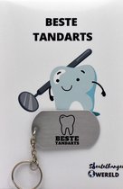 tandarts Sleutelhanger inclusief kaart – tandarts cadeau – tandarts- Leuk kado voor je vriend om te geven - 2.9 x 5.4CM
