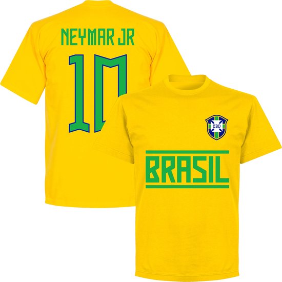 Brazilië Neymar JR 10 Team T-Shirt - Geel - Kinderen - 104